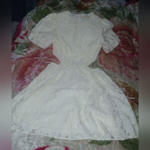 Elegant Cream Lace Dress